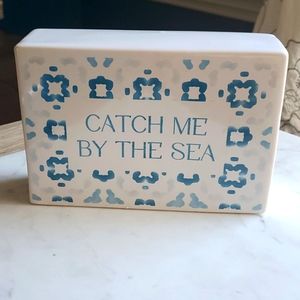 Catch Me By The Sea Nautical Beach Ceramic Decor Blue White New